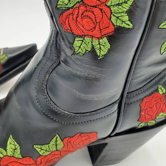 Old Gringo See No Evil Skull & Rose Cowboy Cowgirl Boots - Picture 9 of 12